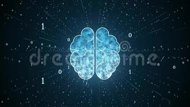 人工智能脑动画，大数据流分析，深入学习现代技术概念。。